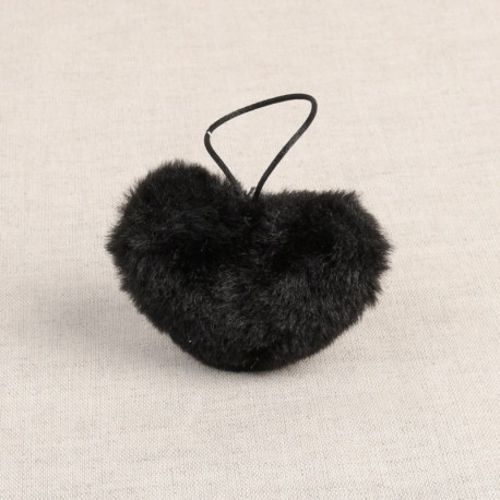 Pompon coeur fourrure artificielle