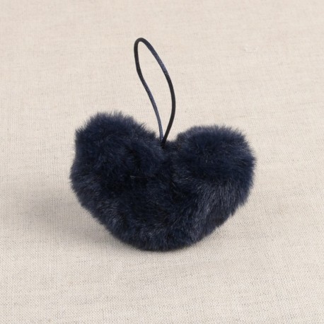 Pompon coeur fourrure artificielle