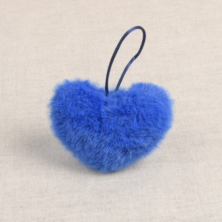 Pompon coeur fourrure artificielle