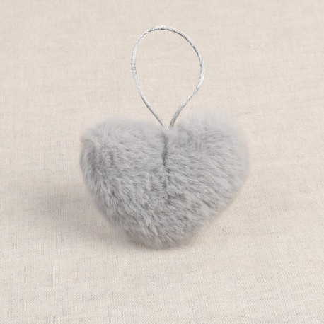 Pompon coeur fourrure artificielle