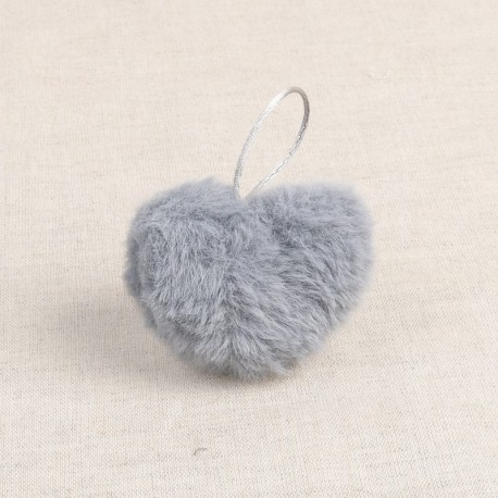 Pompon coeur fourrure artificielle