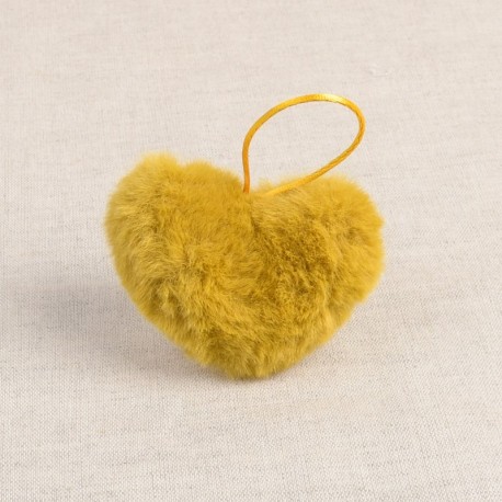 Pompon coeur fourrure artificielle