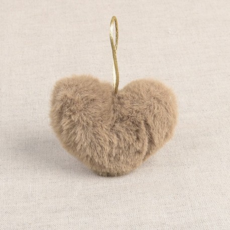 Pompon coeur fourrure artificielle