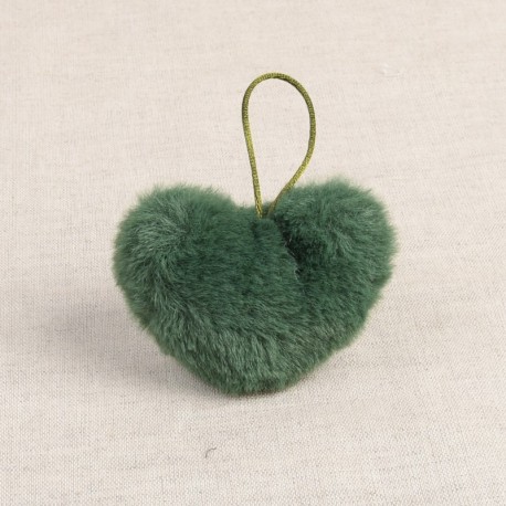 Pompon coeur fourrure artificielle