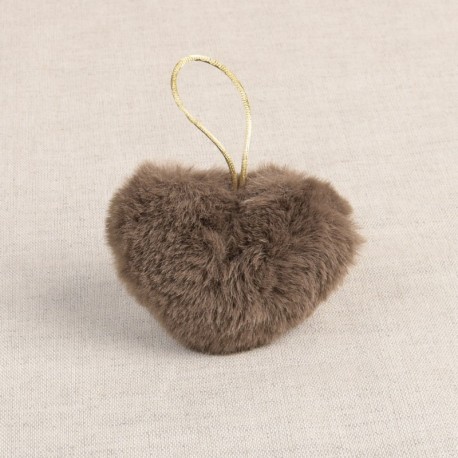 Pompon coeur fourrure artificielle