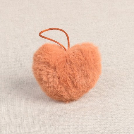 Pompon coeur fourrure artificielle