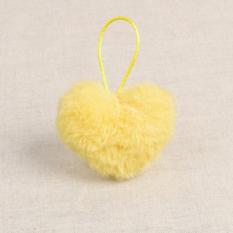 Pompon coeur fourrure artificielle