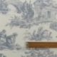 Tissu Toile de Jouy Demi Natte Grande Largeur Bleu