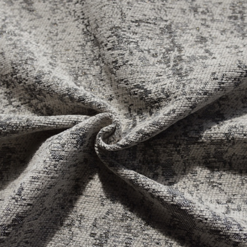 Tissu Jacquard Chenillé Ecorsia Gris Perle 