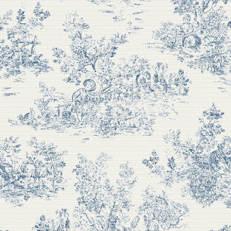 Tissu Colline Allover Bleu 