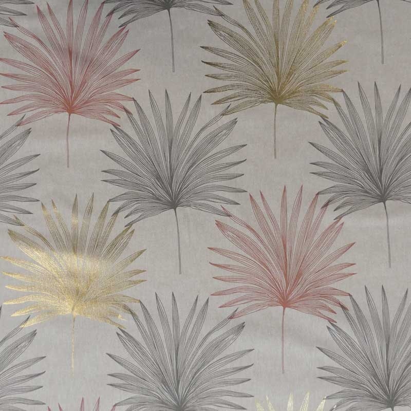 Tissu Palmiers de Luxe Fond Coloris Lin 