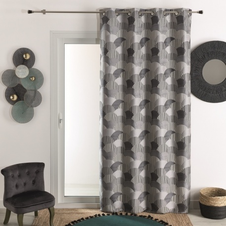 Rideau Jacquard Asia Coloris Gris