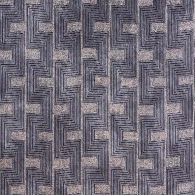 Tissu Jacquard Géométrique Zeus Argent 