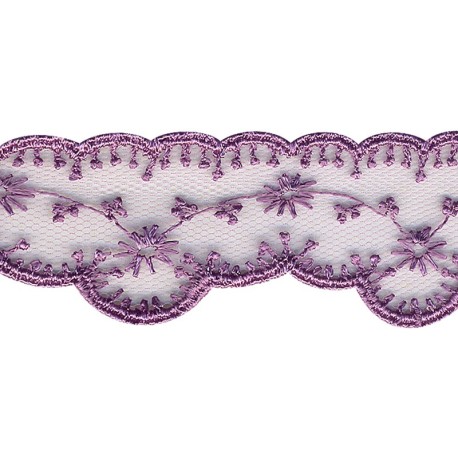 Dentelle brodee sur tulle