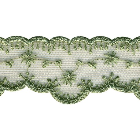 Dentelle brodee sur tulle