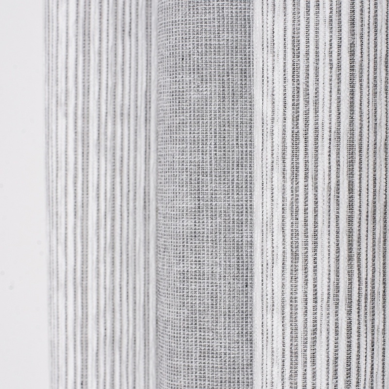 Tissu Etamine Rayée Chenillée Malo Gris 