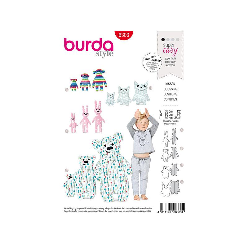 Patron Burda Style 6303 Coussins pour Enfants