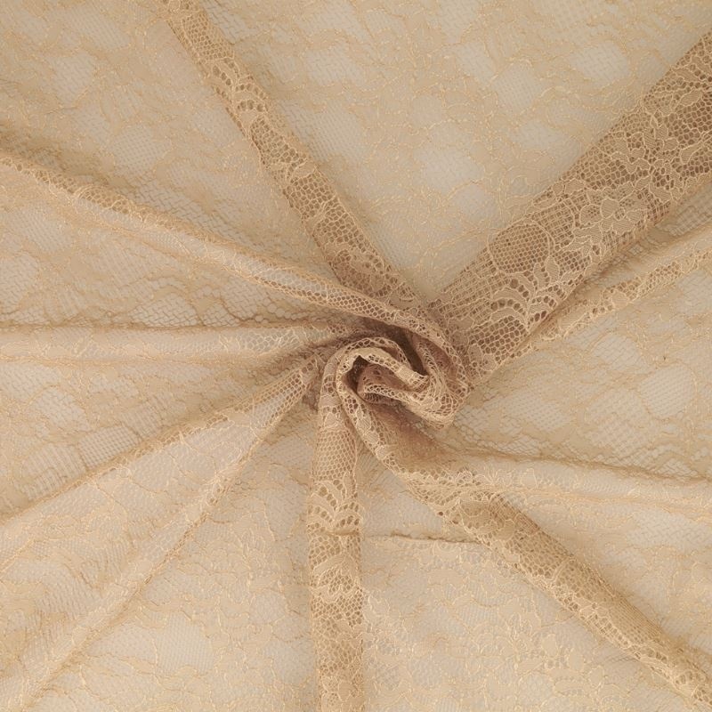 Tissu Dentelle Fleur Rachel Beige