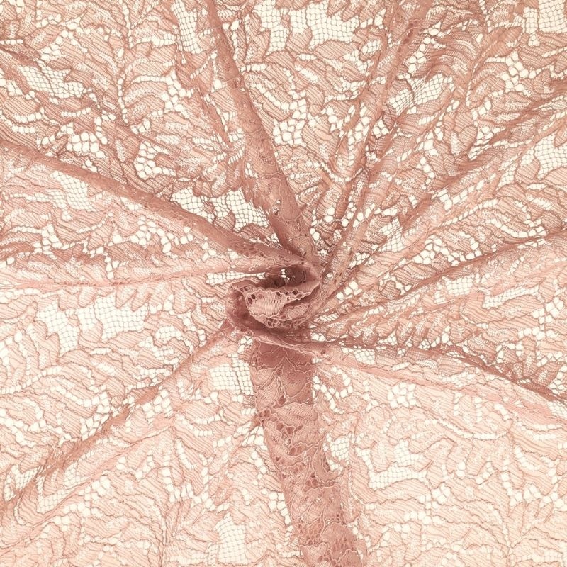 Tissu Dentelle Fleur 1 Rose Foncé