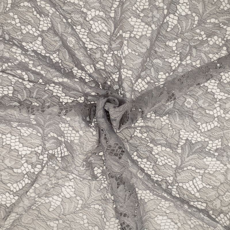 Tissu Dentelle Fleur 2 Ardoise 