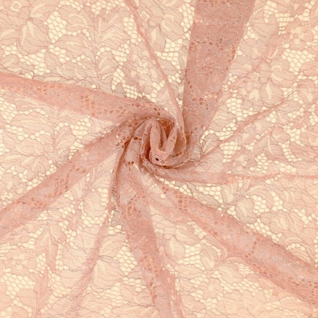 Tissu Dentelle Irisée Rose Foncé