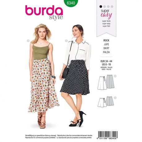 Patron Burda Style 6340 Jupe pour Femmes de 36 à  46