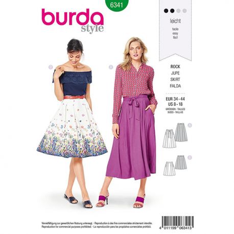 Patron Burda Style 6341 Jupe pour Femmes de 36 à 46