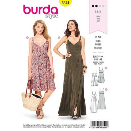 Patron Burda Style 6344 Robe pour Femmes de 36 à 46