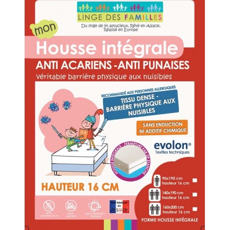 Housse Integrale Evolon Pour Matelas Antiacariens et Punaises de Lit