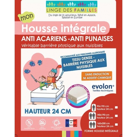 Housse Integrale Evolon Pour Matelas Antiacariens et Punaises de Lit