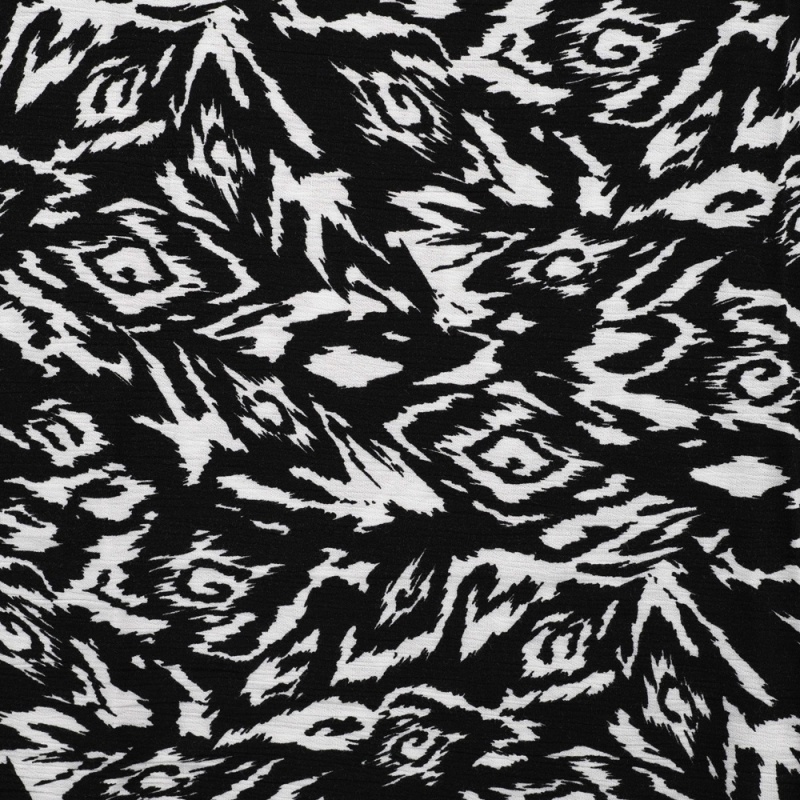 Tissu Crepe Viscose Fluide Graphic Noir 