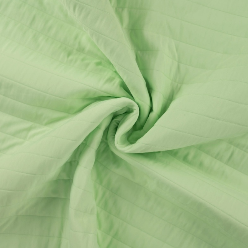 Tissu Matelassé Fin Piquage Ligne Vert D'eau