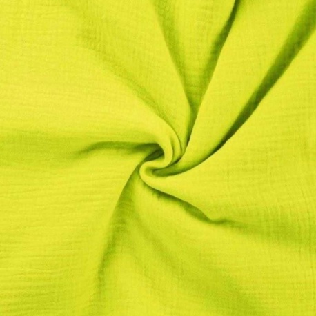 Tissu Double Gaze Jaune Fluo 