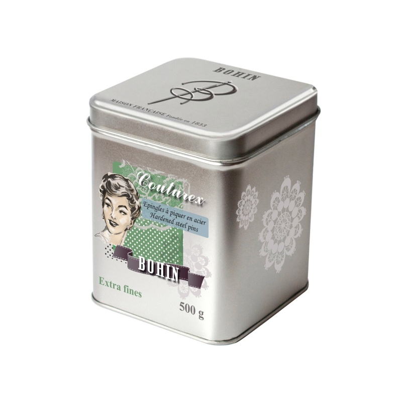 Boite Verte 500g Epingles de Couture N°4 BOHIN