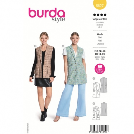 Patron Burda 5827 Gilet 36/46