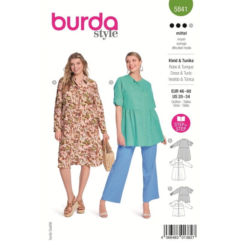 Patron Burda 5841 Robe et Tunique 46/60