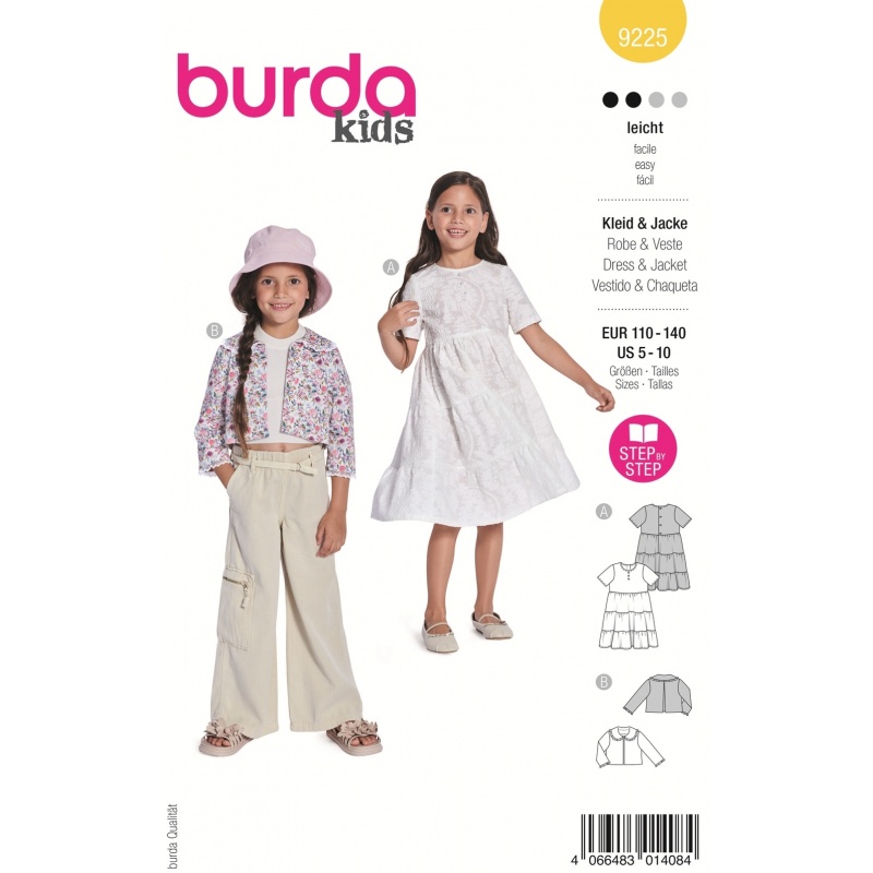 Patron Burda Kids 9225 Veste et Robe Fille 110/140