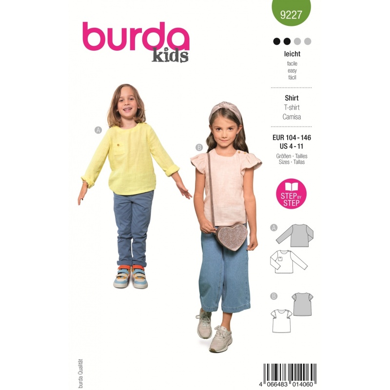 Patron Burda Kids 9227 Tshirt Fille 104/146