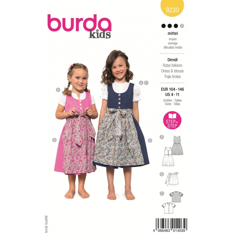 Patron Burda Kids 9230 Robe 104/146