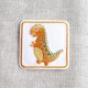 Ecusson animaux mignons - Dinosaure orange