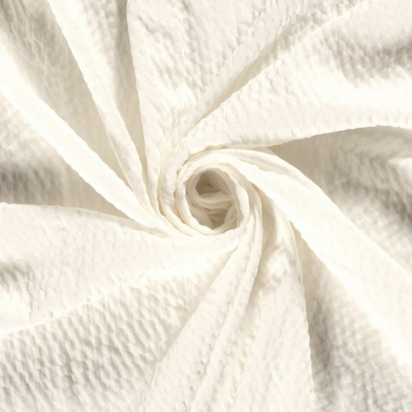 Tissu Viscose Bubble Blanc Cassé