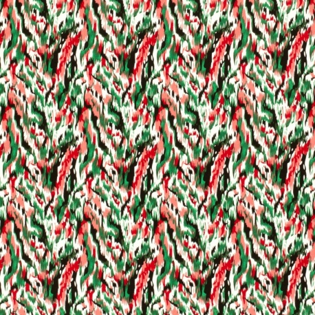 Tissu Popeline de Viscose Imprimé Vert 
