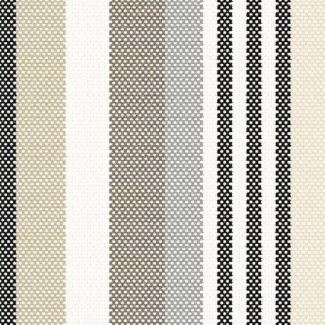 Tissu Déperlant Marina Rayure Gris Noir 