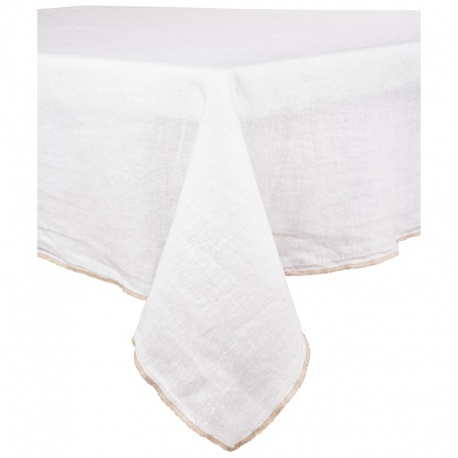 Nappe Venise HAOMY en Lin Blanc 