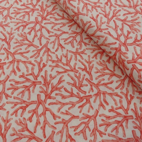 Tissu Coralium Imprimé Rouge