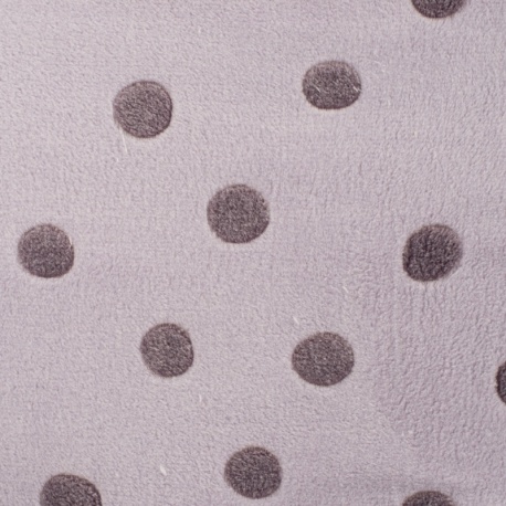 Tissu Polaire Microfibre Points Lilas