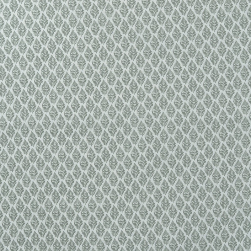 Tissu Popeline Bio Imprimée Feuilles Menthe 
