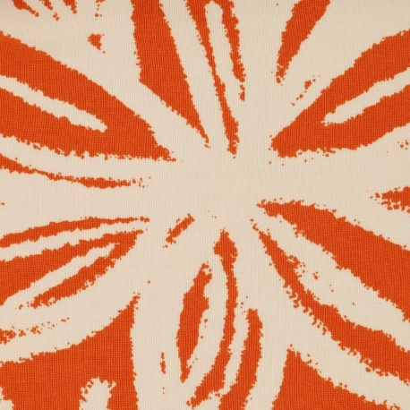 Tissu Viscose Imprimée Automne Orange