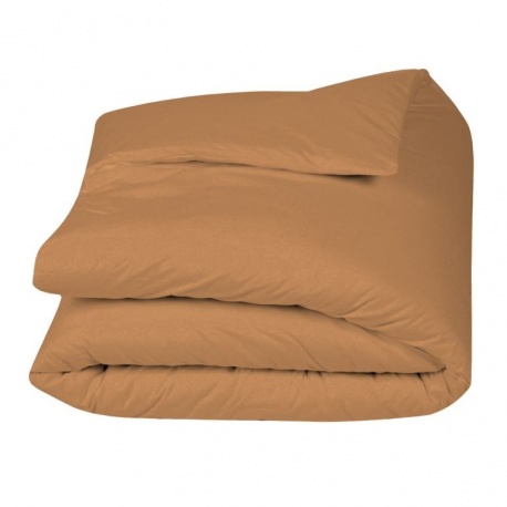 Linge de Lit LENA en Percale Unie Caramel