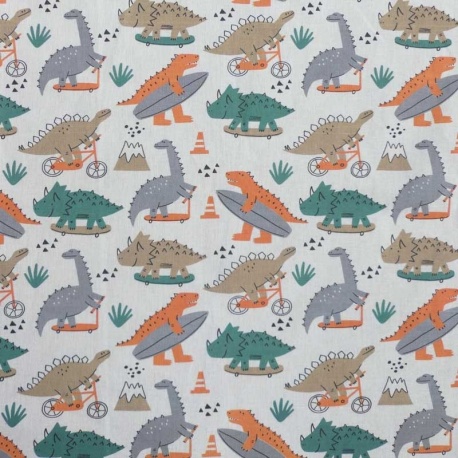 Tissu Coton Imprimé Dinosaures